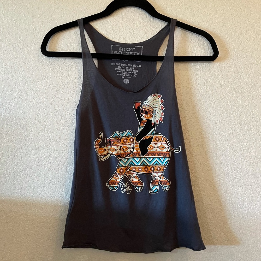Riot Society Panda Elephant Tank Top